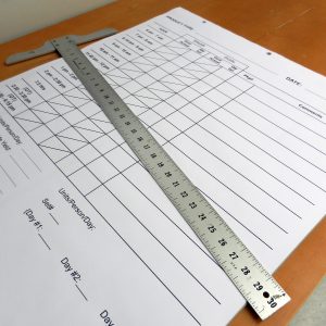 large form pad with ruler
