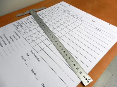 large form pad with ruler