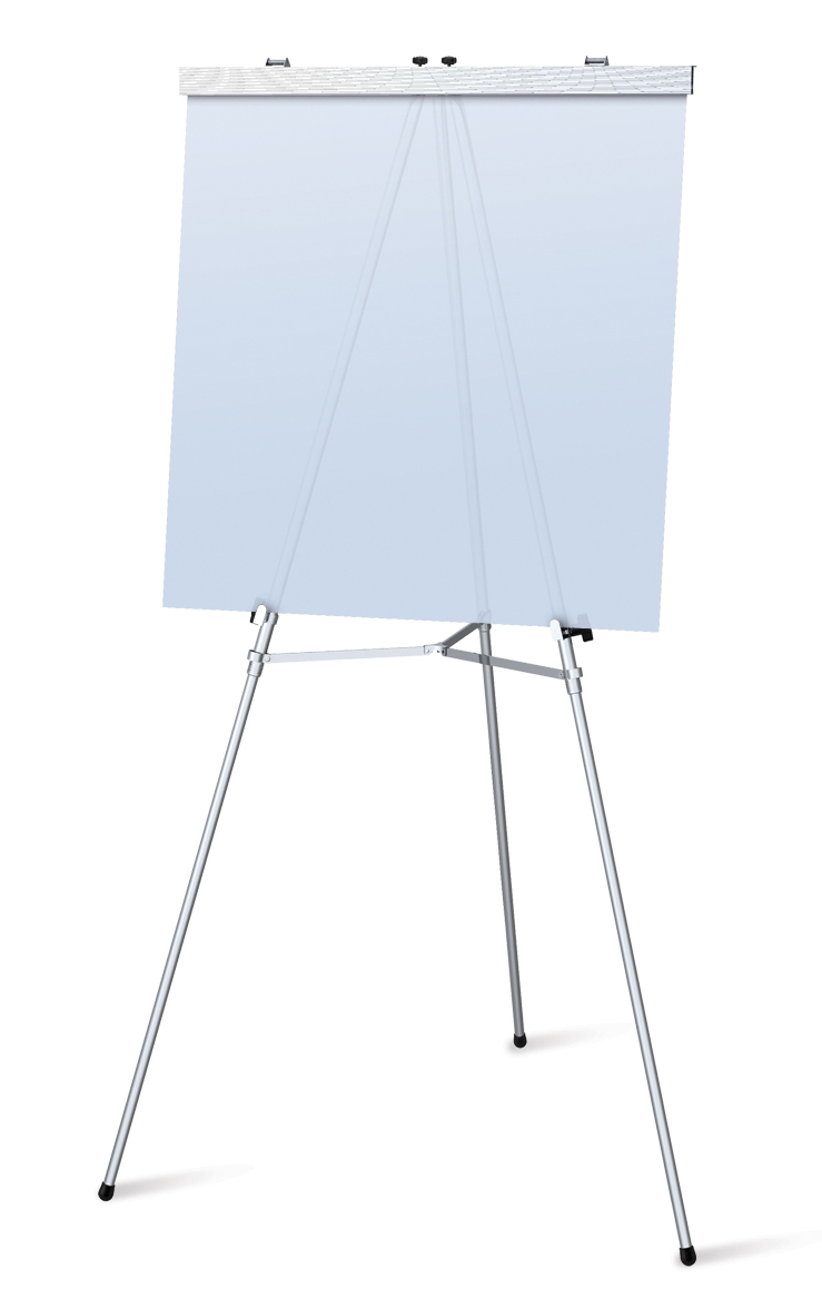 easel with t-bar and flexible plastic backing