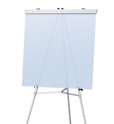 easel with t-bar and flexible plastic backing